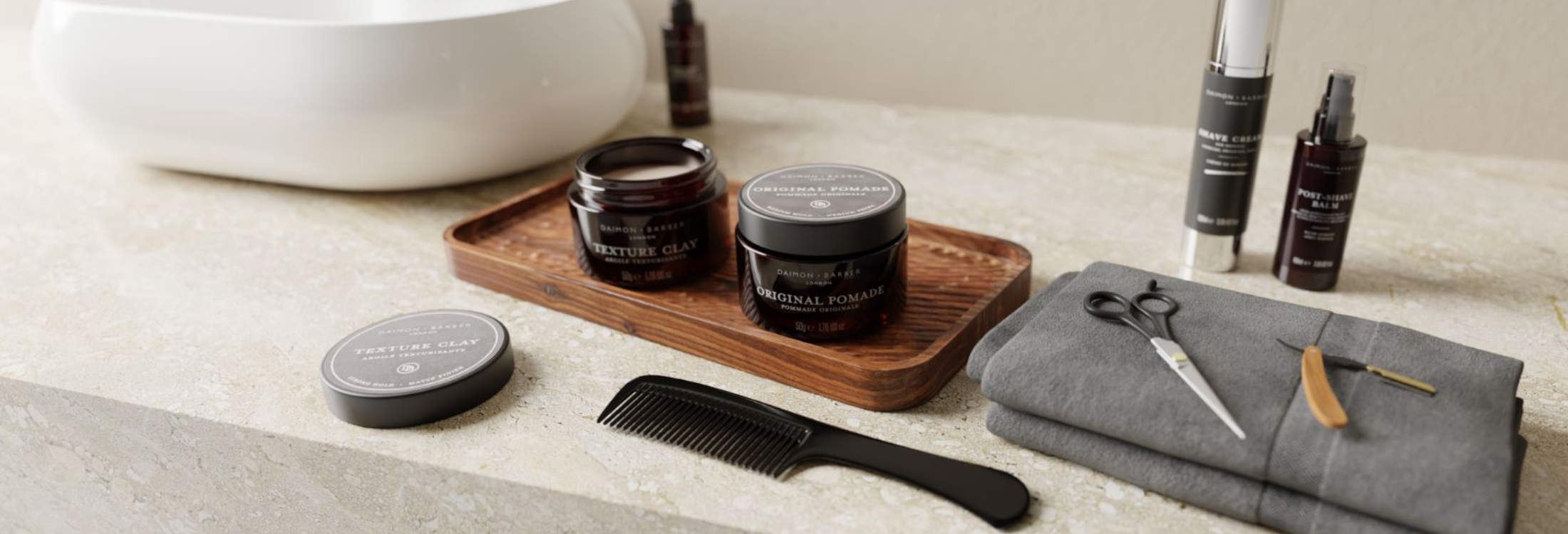 Premium men's grooming products from Daimon Barber Canada